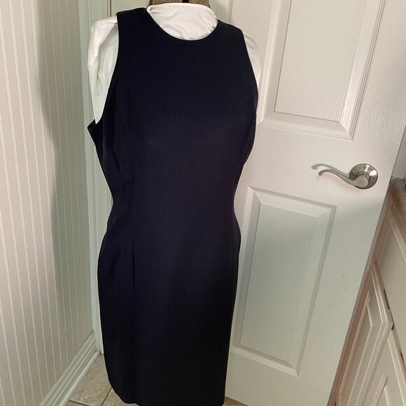 JONES WEAR NAVY SUIT WITH SHEATH DRESS AND DOUBLE BREASTED JACKET, SIZE 12 - Picture 11 of 15